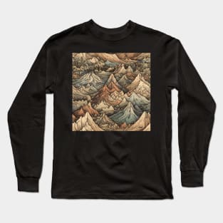 Mountains Painting rustic Long Sleeve T-Shirt